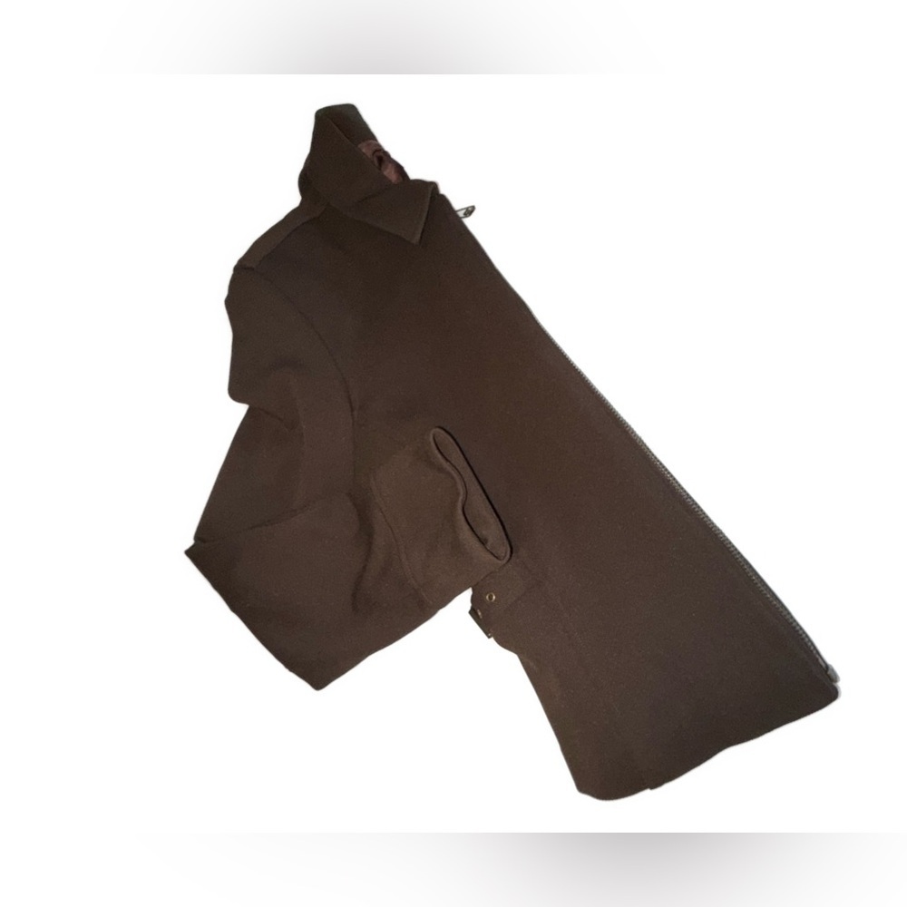 Karen Kane Lifestyle Chocolate Brown Zip Jacket Workwear Minimalist Size 8 - Picture 6 of 11